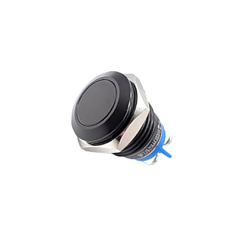 1 Stück 16mm Druckknopfschalter Wasserdicht IP67 Schalter für DIY Elektronik Projekt (Schwarz) von SEIWEI