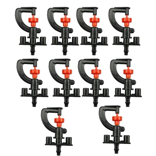 10 Pcs Micro Rotating Sprinkler Micro Nozzle Sprinkler Pflanzenbewässerung Atomising Drip System Micro Rotor Sprinkler für Gewächshaus(G-Type Micro Rotating Sprinkler) von SEIWEI