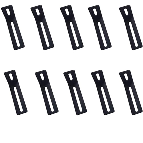 10 Stück 90-Grad-Winkel-Ecke Klammern Einstellbarer Stecker L-förmiger Eckcode mit Doppelschlitzlöchern zum Befestigen von Möbeln(Schwarz) von SEIWEI