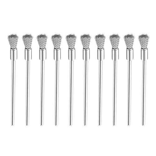 10 Stück Drahtbürsten, 100mm Stahldraht Reinigungsbürste Rostentferner Bits Polieren Rotationswerkzeuge (Silber) von SEIWEI