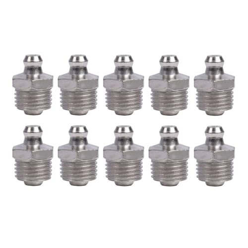 10 Stück Schmiernippel, Hydraulikzubehör, gerader Schmiernippel mit Außengewinde für mechanische Geräte, Autos, Motorräder (M13*1,5) von SEIWEI