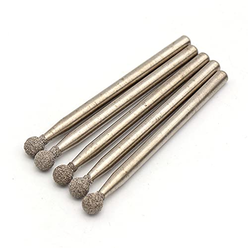 10 x Diamantfräser mit Runder Spitze, 3 mm Schaft 150 Grit Rotationsfräser für Glas, Keramik, Metall, Stein von SEIWEI