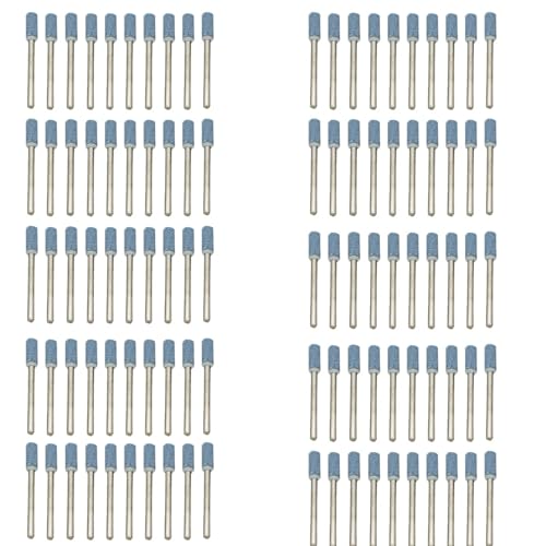 100 Stück Schleifmittel-Schleifstifte, Schleifstein-Drehwerkzeug-Zubehör mit 3 mm Schaft zum Polieren und Entgraten (4 mm Flachkopf zylindrisch) von SEIWEI