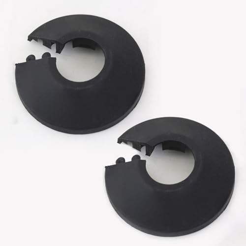 SEIWEI 2 Stück Heizkörper Rohrabdeckungen Heizkörperrosette Einzel Heizungsrohr Rosetten Abdeckung für 15 mm, Schwarz von SEIWEI