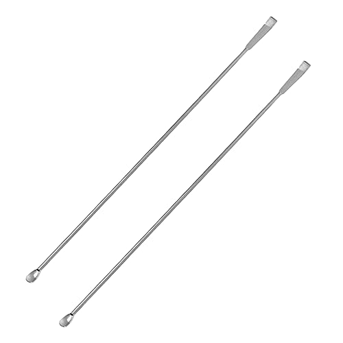 2 Stück Mikrolöffel Spatel, 100 MM - 250 MM Probenahme Spatel Edelstahl Medizinlöffel Doppelkopf Pillenhalter Schaufel Probenlöffel für Labor von SEIWEI