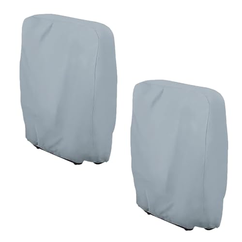 2 Stück Outdoor Klappstuhl Abdeckungen, 82x93x22cm Wasserdicht Oxford Patio Stuhl Abdeckung für Haus Garten Möbel Schutz (Grau) von SEIWEI