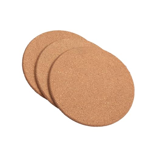 3 runde Untersetzer und Trivets aus Kork, absorptionsfähig, geeignet für Gläser Pflanzen Tassen Getränke Pfannen (3 Stück 100 * 10mm) von SEIWEI