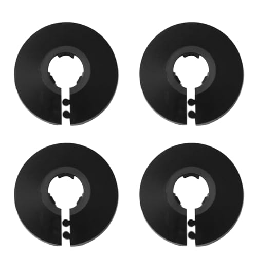 4 Stück Rohrabdeckung, PP Kunststoff Schwarz Escutcheon Platte Wasserleitung Drain Line Abdeckung für Heizkörper, Wand Rohr Rohr Dekoration (12#) von SEIWEI