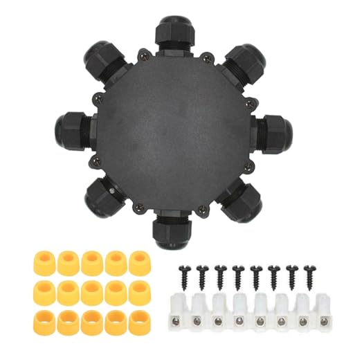8 Wege Verteilerdose Außen, IP68 Wasserdichte Abzweigdose Verbindungsdose Abzweigdosen für Ø 4mm -14mm Garten Erdkabel von SEIWEI