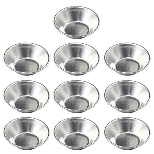 SEIWEI Aluminium-Eierquiches-Tarteform, Mini-Kuchenform, antihaftbeschichtet, Muffins, Cupcakes, Pudding, liniert, Küche, Kochutensilien für Torten, Quiches, Obstkuchen, Schokolade (10 Stück) von SEIWEI