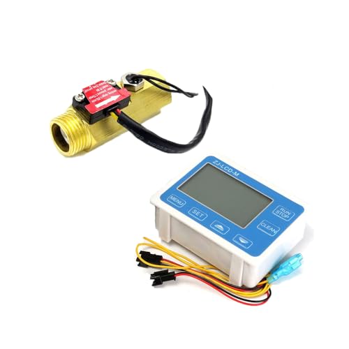 Durchflussmesser-Set von Stecker zu Stecker mit digitalem LCD-Display, Wasserdurchflussmesser, Hall-Effekt-Durchflusssensor für die Instrumentierung(3/4") von SEIWEI
