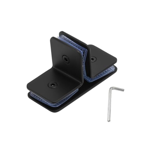 Edelstahl Duschglashalterung, Glasscheibe Clip, Regalstützenklemme für Badezimmer Büro Restaurant, Schwarz Edelstahl Duschglashalterung, Glasscheibe Clip, Regalstützenklemme für Badezimmer Büro Restaurant, Schwarz von SEIWEI