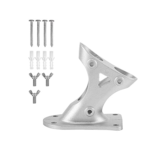 Fahnenmasthalter mit 2 Positionen Wandhalterung Fahnenhalter Aluminiumlegierung Silber Windsack Halterung für 1 Zoll Fahnenmasten, Garten Schule Kirche Dekoration von SEIWEI