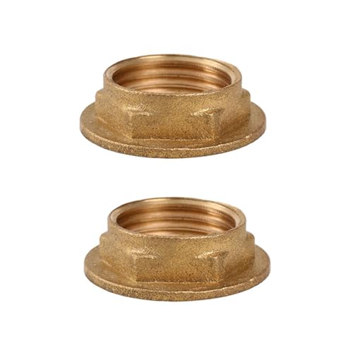 Flansch Sechskant Sicherungsmuttern Messing, Sicherungsmuttern mit G1/2 Innengewinde Sanitär Zubehör [2er Pack] von SEIWEI
