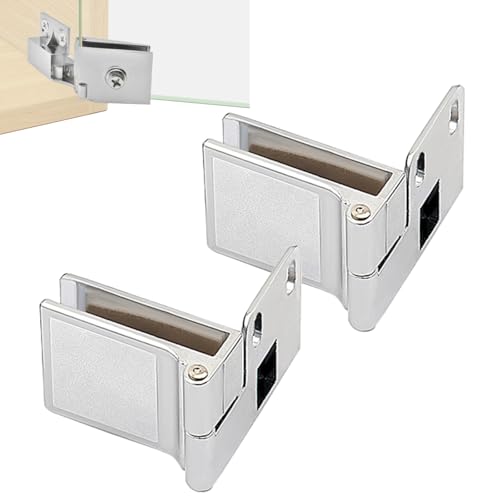 Glasscharniere aus Zinklegierung, Möbel Scharnier Befestigungsclip für Wandhalterung, Scharniere, Vitrine (2er Pack) von SEIWEI