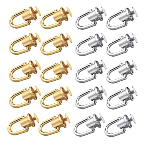 Gold+Silber, Ball Studs Nieten mit D Ring: Schraube Ball Post Head Buttons und O Ring Lock Clasp für Leder Handwerk, Tasche Machen, Schuhe Dekoration, und DIY-Projekte von SEIWEI