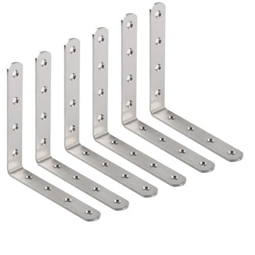 L-förmige Winkelverbinder aus Edelstahl, 125*125*20mm Befestigungswinkel Eckwinkel, Möbelzubehör (6er Pack) von SEIWEI