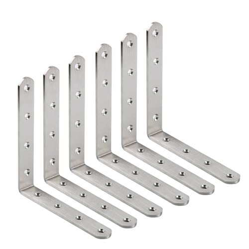 L-förmige Winkelverbinder aus Edelstahl, 150*150*25mm Befestigungswinkel Eckwinkel, Möbelzubehör (6er Pack) von SEIWEI