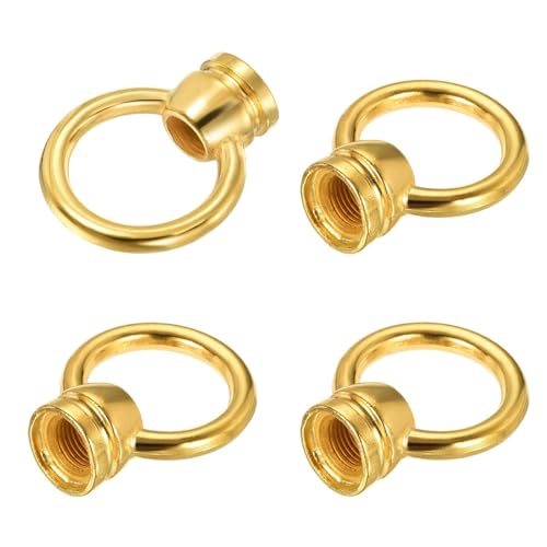 M10 Augenmutter, Gold Ringmutter Ösenschraube Ringösen Hardware Ringmuttern Anschlusszubehör [4er Pack] von SEIWEI