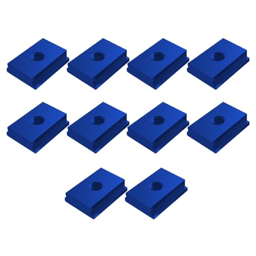 M8 T-Schiene Gleitmuttern, T-nutmuttern Stecknuss T-Nut-Mutter aus Aluminiumlegierung, Holzbearbeitungswerkzeuge (10er Pack, blau) von SEIWEI