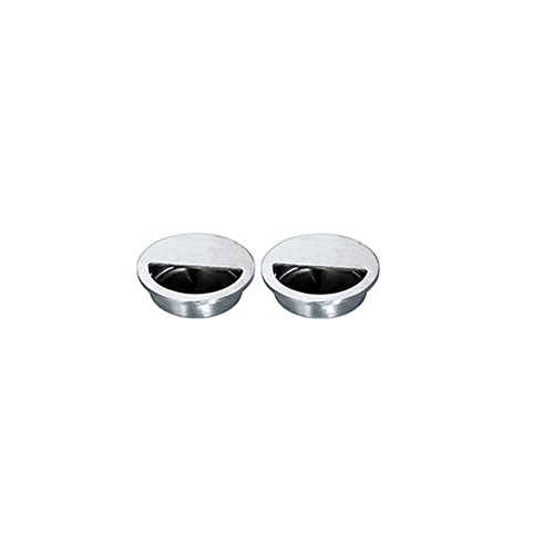 Muldengriff Rund Edelstahl 5cm Silber Griffmulde Einlassgriff mit Befestigungsschrauben Möbelgriff Muschelgriff für Kabinett Schubladen Schrank Kleiderschrank, 2er Pack von SEIWEI
