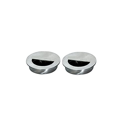 Muldengriff Rund Edelstahl 6cm Silber Griffmulde Einlassgriff mit Befestigungsschrauben Möbelgriff Muschelgriff für Kabinett Schubladen Schrank Kleiderschrank, 2er Pack von SEIWEI