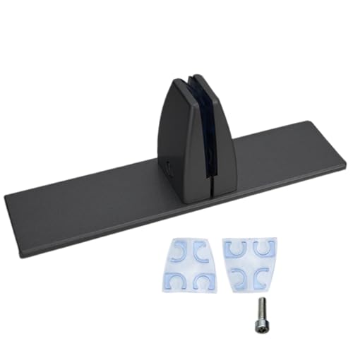 SEIWEI 1 Stück T-förmige Schreibtisch Partition Klammer, Aluminiumlegierung Freistehende Trennwand Basishalterung mit freistehenden Basis für 2-25mm Partition (Schwarz) von SEIWEI