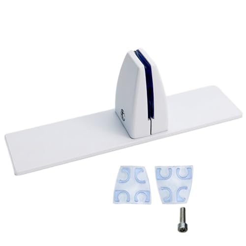 SEIWEI 1 Stück T-förmige Schreibtisch Partition Klammer, Aluminiumlegierung Freistehende Trennwand Basishalterung mit freistehenden Basis für 2-25mm Partition (Weiß) von SEIWEI
