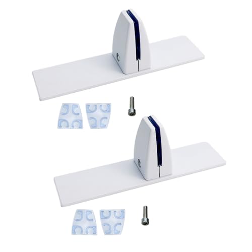 SEIWEI 2 Stück T-förmige Schreibtisch Partition Klammer, Aluminiumlegierung Freistehende Trennwand Basishalterung mit freistehenden Basis für 2-25mm Partition (Weiß) von SEIWEI