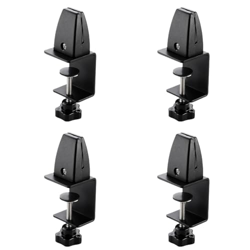 SEIWEI 4 Stück Trennwand Schreibtisch Halterung Verstellbare Büro Schreibtischtrennwand Clip Schreibtisch Trennwandklemme für Bibliothek, Klassenzimmer, Schwarz von SEIWEI