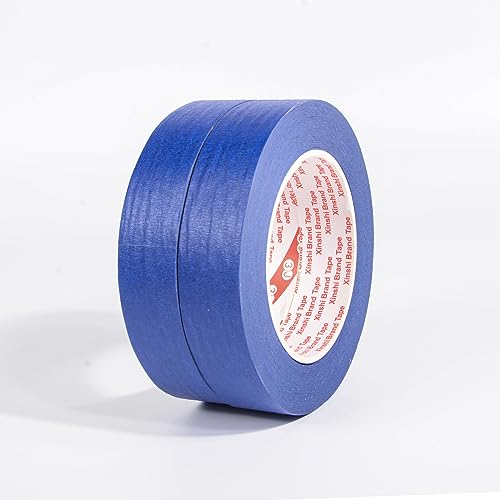 SEIWEI Kreppband Malerkrepp 2 Stück 50 m Farbiges Abdeckband Abklebeband Klebeband Dekobänder für Kunst, Handwerk, Malerarbeiten, Renovieren und Dekoration [Blau, 25mm] von SEIWEI