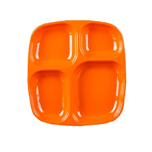 SEIWEI Quadratische Abschnitte geteilt Platte 4 Fach, Küche Esstisch Tablett Lunch Box Kantine Abendessen Snack Teller von SEIWEI