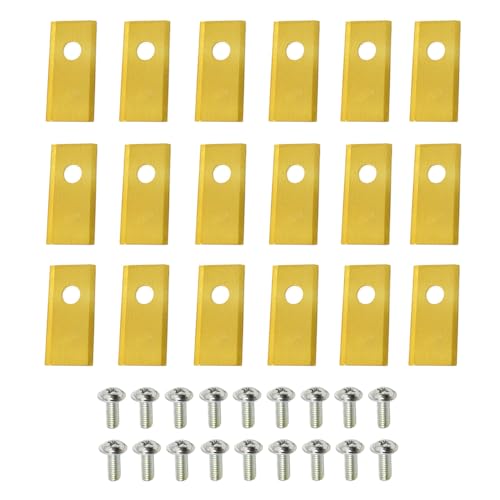SEIWEI Rasenmähermesser mit Schrauben, Mähroboter Ersatz Roboter Rasenmäher Messerset für Worx Landroid Scheppach Robomow Einhell Landxcape Rasenmähroboter, Edelstahl (18er Pack - Gold) von SEIWEI