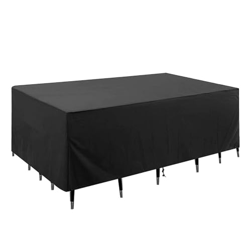 SEIWEI Wasserdicht Gartenmöbel Abdeckung Abdeckplane Gartenmöbel, Oxford Rechteckig Tisch Abdeckhaube Schutzhülle für Outdoor Gartentisch Sitzgruppe, 165x107x79cm von SEIWEI