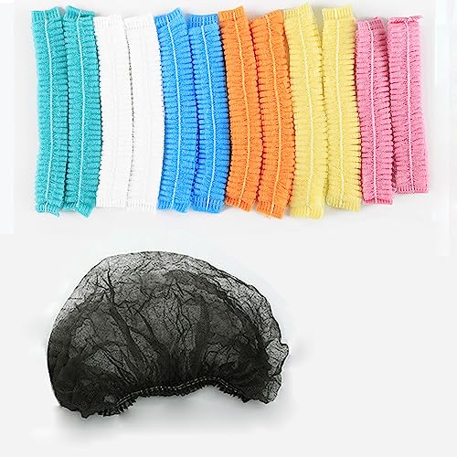 Vliesstoff Kopfhauben, Einweg Haarnetz Mob Kappen für Kosmetik Labor Krankenschwester (100 Stück Weiß) von SEIWEI