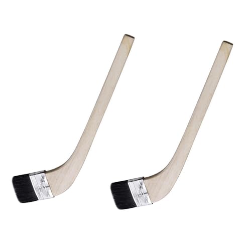 Winkelpinsel, Schweinsborste Lackierpinsel Lasurpinsel mit langer Holz Reichweite, 64mm Breite (2er Pack) von SEIWEI