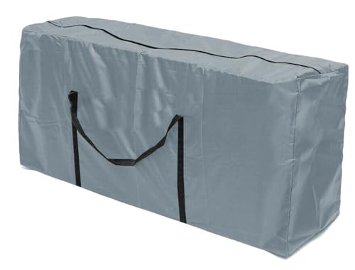 SEIYOGDS Aufbewahrungstasche Gartenauflagen, Wasserdicht UV-Beständiges Schwerlast Reißfest Oxford Gewebe mit Tragegriff inklusive Aufbewahrungsbeutel (Silber, 122x39x55cm) von SEIYOGDS