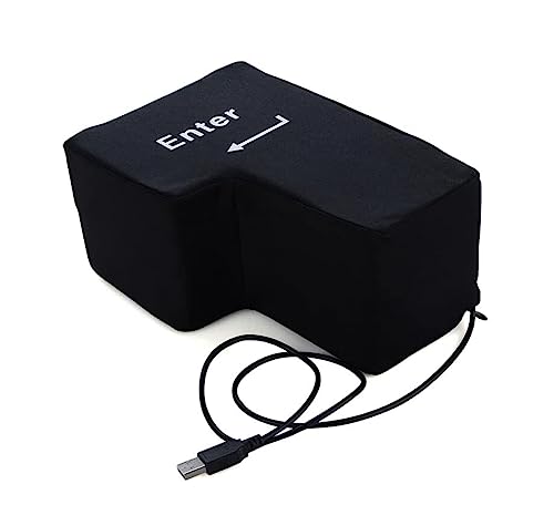SEIYOGDS Enter Key Pillow Multifunktions-USB-Kissen, großes Kissen mit Dateneingabetaste, Groß USB Enter Taste Stress Relief Vent Werkzeuge, Taste mit Tisch-Kissen USB Gadget Keyboard von SEIYOGDS