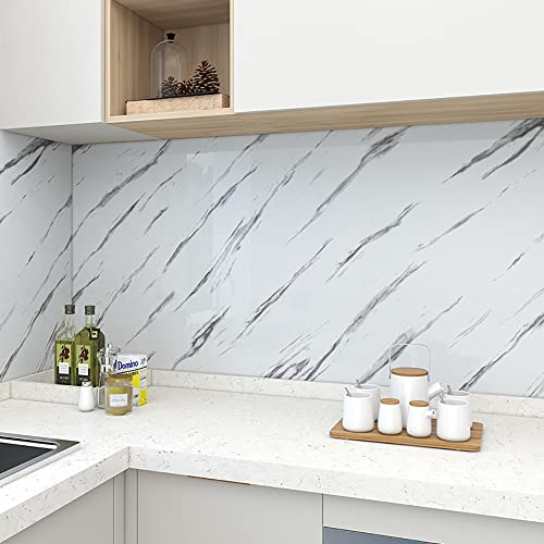SEJAS Möbel Marmor Möbelfolie Schwarz Selbstklebend Folie Abnehmbare Wasserdichte Aufkleber Vinyl PVC für Küche, Schränke (60cmx1000cm) von SEJAS