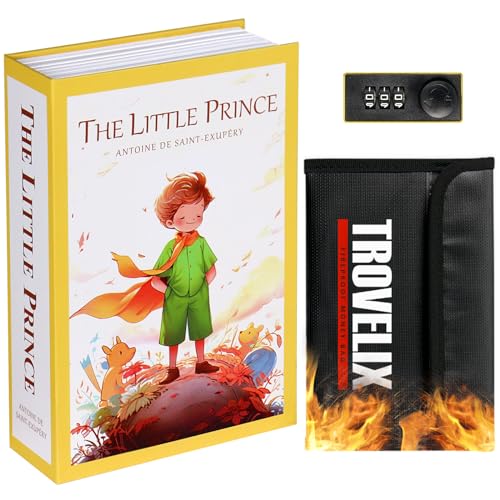 Sekam Buchtresor mit Zahlenschloss,Versteckter Safe (24 x 15 x 5,5cm) mit Feuerfester Tasche,Buchsafe Versteckte Aufbewahrung,Geldverstecke für Zuhause,Geldkassette Buchbox (Der Kleine Prinz) von SEKAM