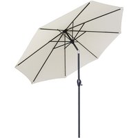 300cm Sonnenschirm Rund Kurbelschirm Knickbar Gartenschirm Terassenschirm UV50+, Creme / Metall von SEKEY