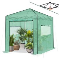 Pop-up Gewächshaus 180 x 240 x 240 cm Foliengewächshaus, Treibhaus mit aufrollbaren Tür und 2 Fenstern - Sekey von SEKEY