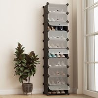 Schuhregal Schmal Hoch Schuhschrank mit Stecksystem und 10 Fächern 10 Ebenen Schuhaufbewahrung für 20-30 Paar Schuhe von SEKEY