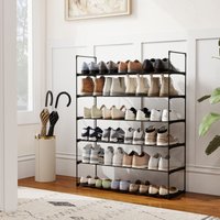 Schuhregal Schuhaufbewahrung Metall XXL Ständer Regale Schuhständer Metall, 6 Ebenen Metallgestell, 24-30 Paar Schuhe Schuhregal Schuhaufbewahrung Metall XXL Ständer Regale Schuhständer Metall, 6 Ebenen Metallgestell, 24-30 Paar Schuhe von SEKEY