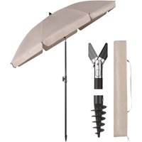 180 cm Sonnenschirm Stabil Strandschirm mit Bodenhülse & Schutzhülle für Balkon Garten & Terrasse Neigungswinkel und Höhe verstellbar, Sonnenschutz von SEKEY