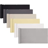 Balkonsichtschutz 100% Polyester / Oxford-Gewebe, 100% undurchsichtig / Hellgrau - 90x500 cm von SEKEY