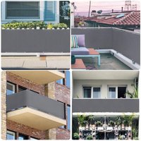 Balkonsichtschutz Balkonbespannung 100% Polyester Sichtschutz Balkonabdeckung / Anthrazit, 75 x 600cm von SEKEY