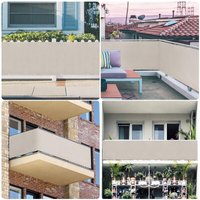 Balkonsichtschutz Balkonbespannung 100% Polyester Sichtschutz Balkonabdeckung / Taupe, 75 x 600cm von SEKEY