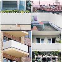 Balkonsichtschutz Balkonbespannung 100% Polyester Sichtschutz Balkonabdeckung / Weiß, 75 x 600cm von SEKEY