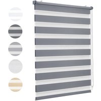 Sekey Doppelrollo 45x100cm Dunkelgrau Duo Rollo Klemmfix ohne Bohren Zebrarollo Fensterrollo Klemmrollo Seitenzugrollo Rollos Jalousie Faltrollo für von SEKEY